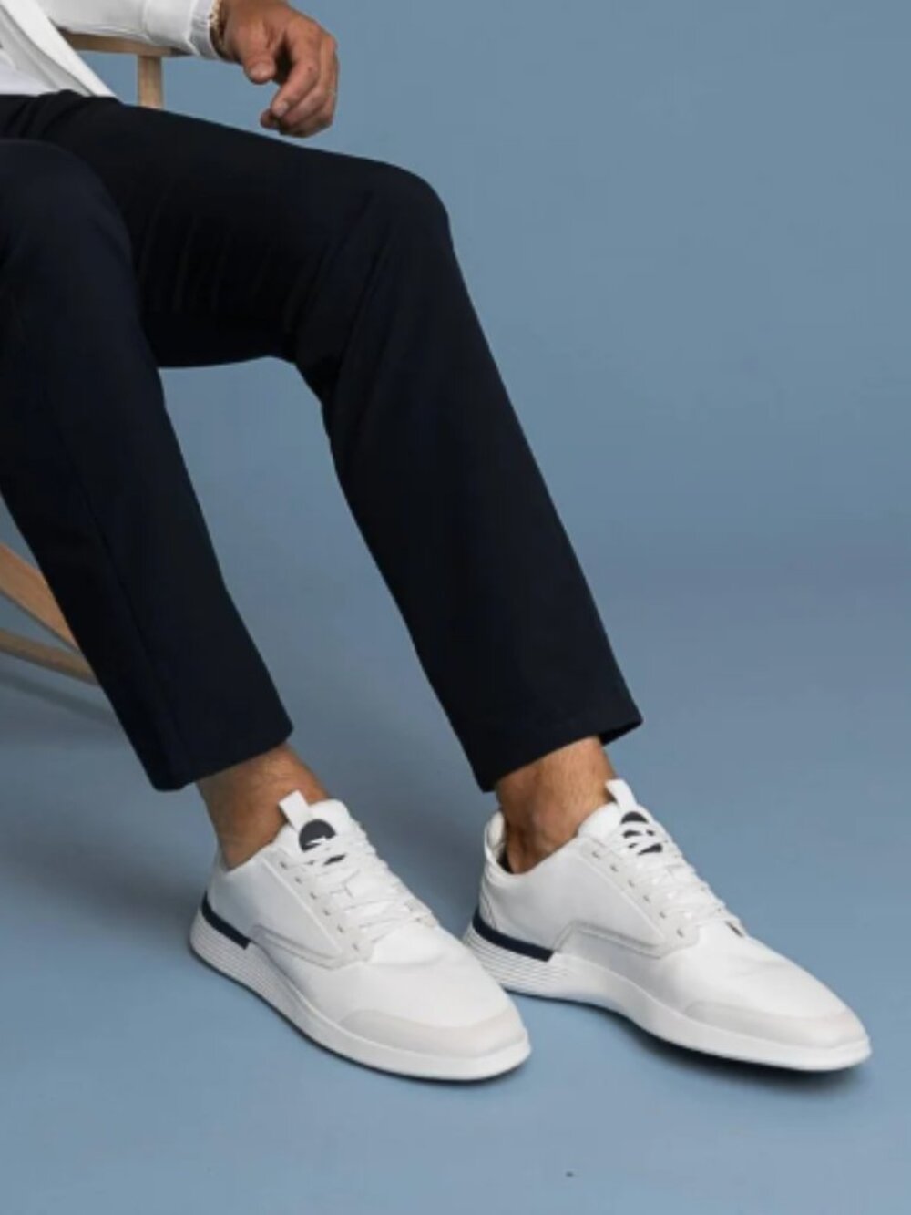 WOLF & SHEPHERD | Crossover Derby Sport White/Navy Sneaker-Size 14